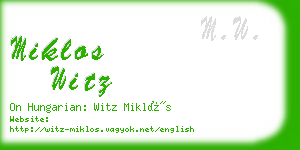 miklos witz business card